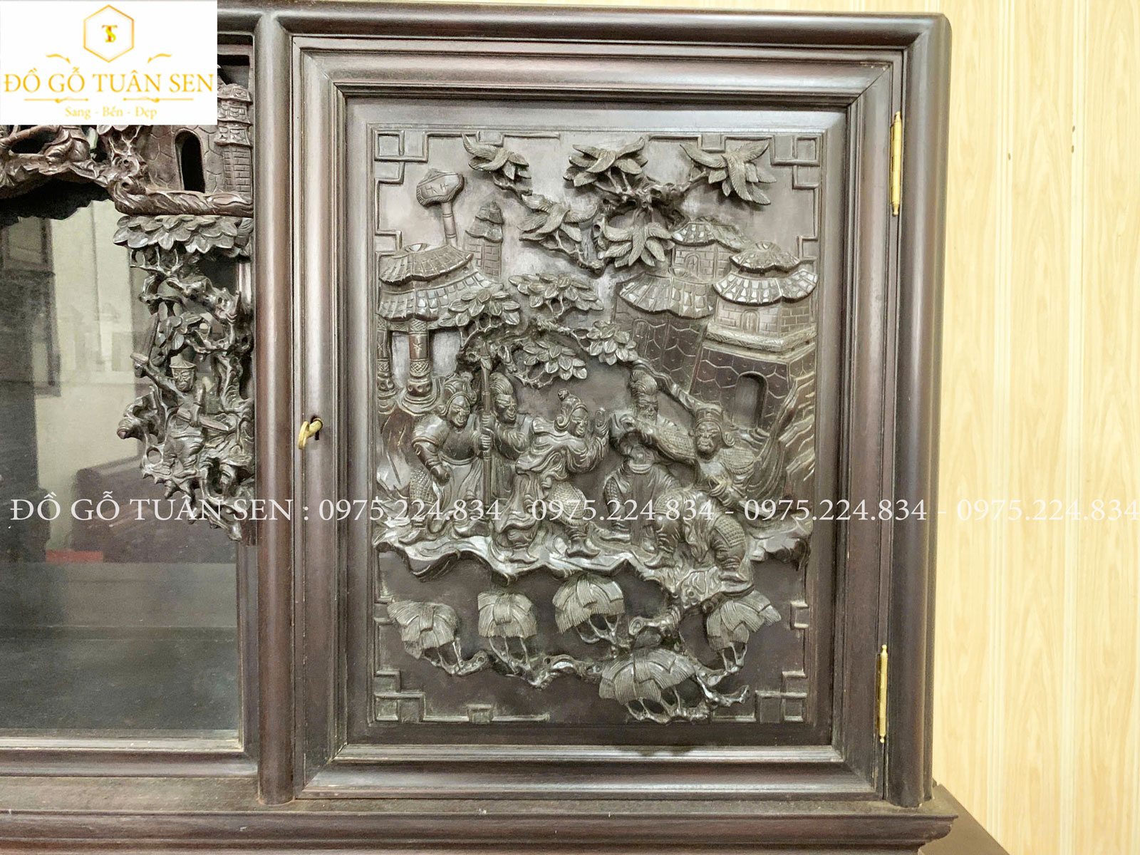 vẻ đẹp tinh xảo tủ chè gỗ gụ